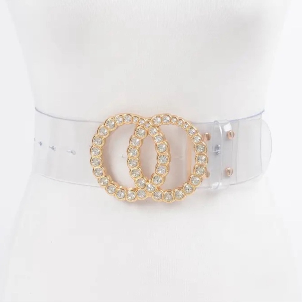 Elegant Gold and Clear Women's Belt